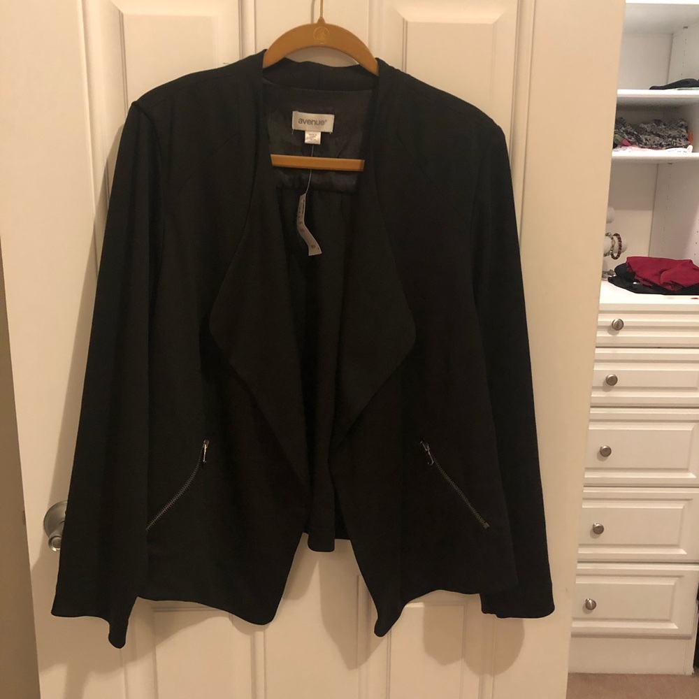 Ponte Knit blazer with zippered pockets